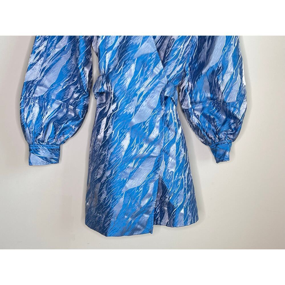 Ganni Blue Print Mini Dress - Picture 9 of 12